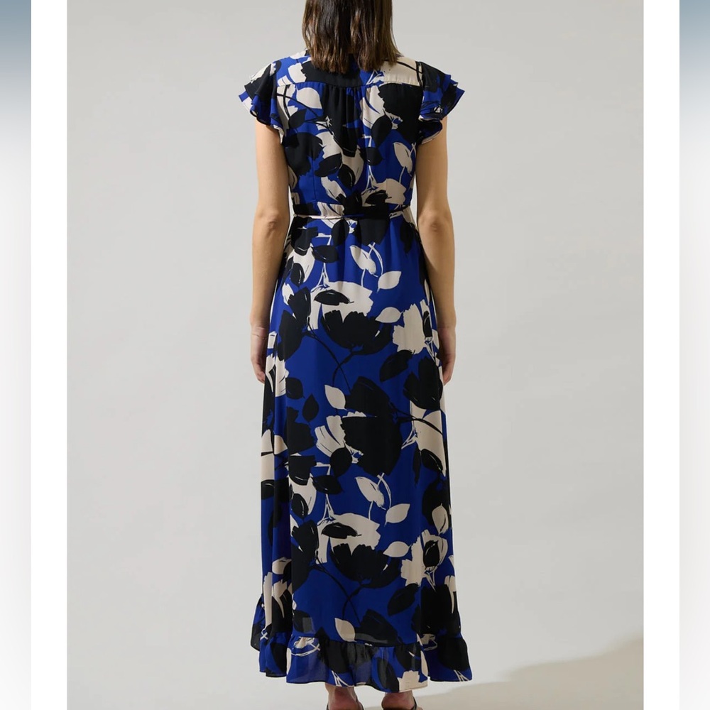 NWT Sugarlips Anthem Floral Califa Maxi Wrap Dress Medium - Picture 5 of 5